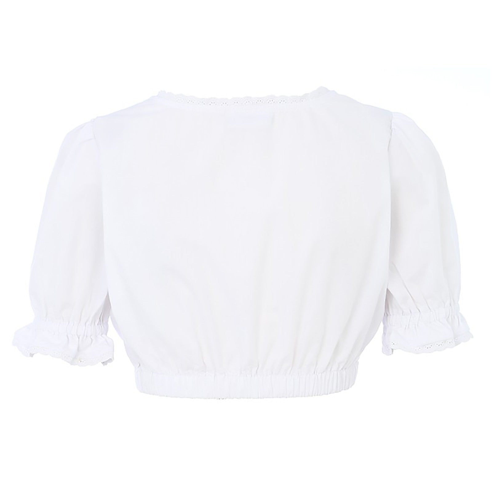 Dirndlbluse Damen Weiß Kurzarm Klassisch - Amalia