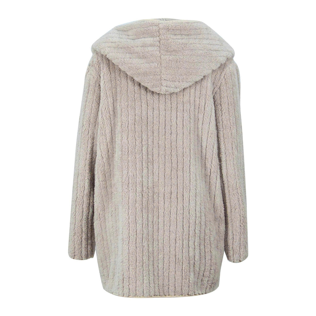 Cloe - Plüsch-Strickjacke ohne Knöpfe