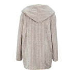 Cloe - Plüsch-Strickjacke ohne Knöpfe