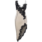 Camille - Halblanges Kleid aus Spitze mit V-Ausschnitt für Frauen