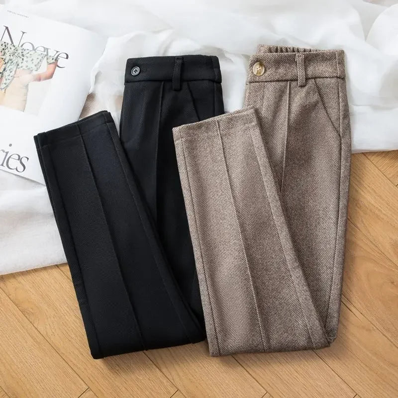 Damen Wollhose mit hoher Taille - Selvia