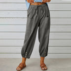 Elda Hosen - Damen Leinen-Capri-Hose für entspannten Komfort im lockeren Stil