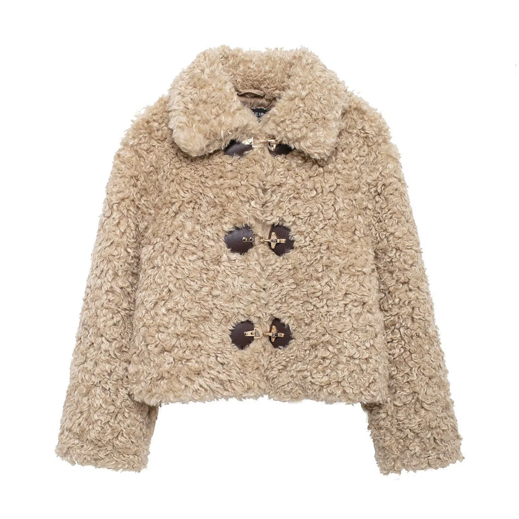 Damen-Teddyjacke mit Schnallenverschluss - Keren