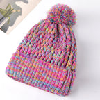 Einlagige Damenstrickmütze mit Bommel - Kireva