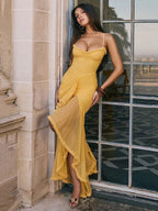 Julia - Langes trägerloses Kleid aus Spitze mit Trägern für Damen