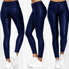 Fiamma Hosen - Vielseitige Damen High-Waist Skinny Lederhose für alle Anlässe