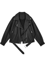 Moderne Lederjacke im Oversize-Schnitt