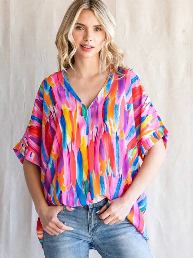 Jalys - Bunte Federbluse