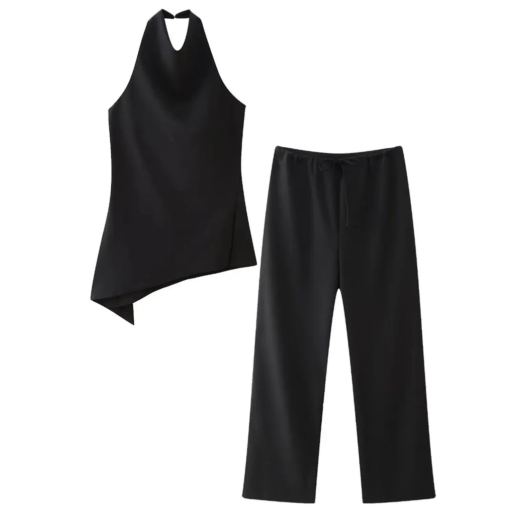 Damen-Halfter-Set mit offenem Rücken und fließender Hose - Mishlova