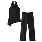 Damen-Halfter-Set mit offenem Rücken und fließender Hose - Mishlova