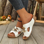 Keilsandale mit Peep Toe - Danila
