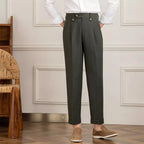 Gerade Herrenhose mit Abnähern und hoher Taille - Adrien