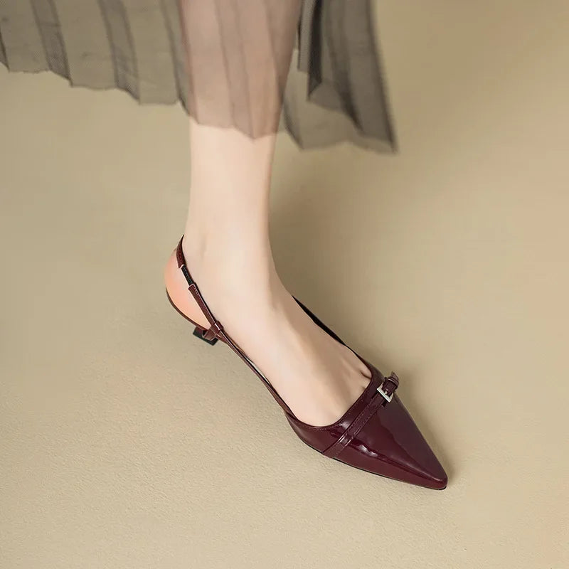 Damen Schuhe offener Zeh feiner Zehenriemen Rist niedriger Absatz elegant - Chloé