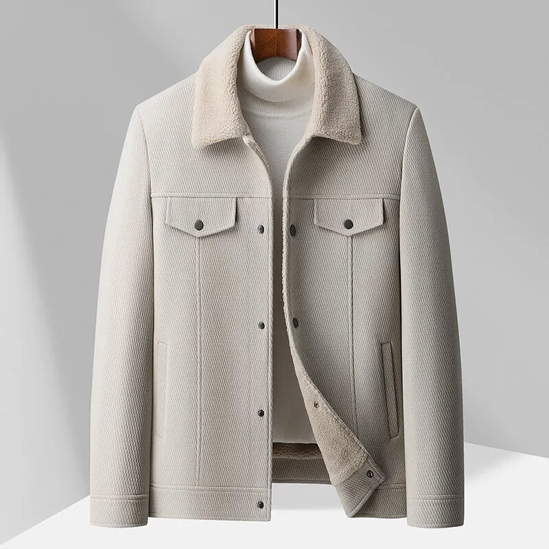 Herren-Fleece-Kragenjacke - Olivier