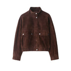 Damenjacke aus Wildleder mit Fronttaschen - Mireane