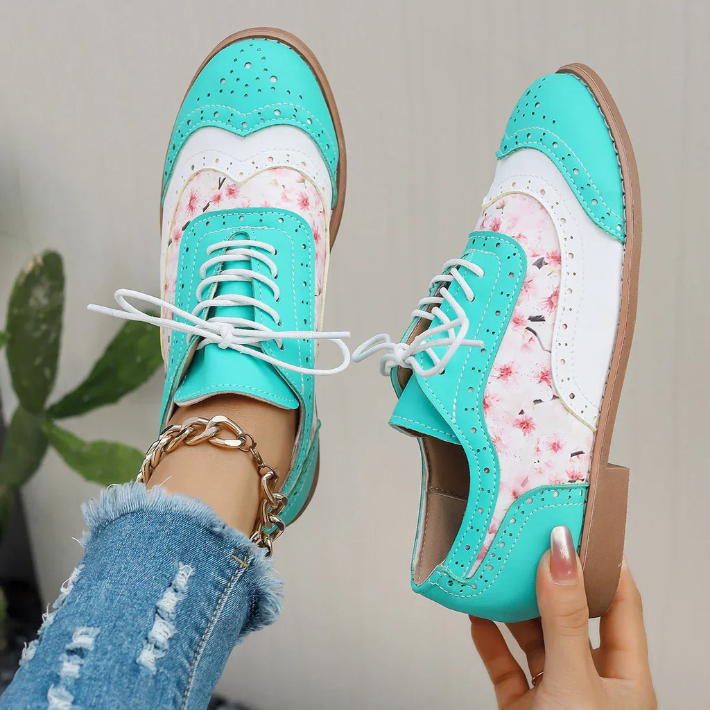 Mehrfarbiger Oxford-Schuh für Damen mit glänzender Oberfläche - Aurora