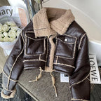 Kurze Lederjacke aus Lammleder