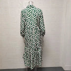 Adeline - Langärmeliges Kleid mit geometrischem Muster