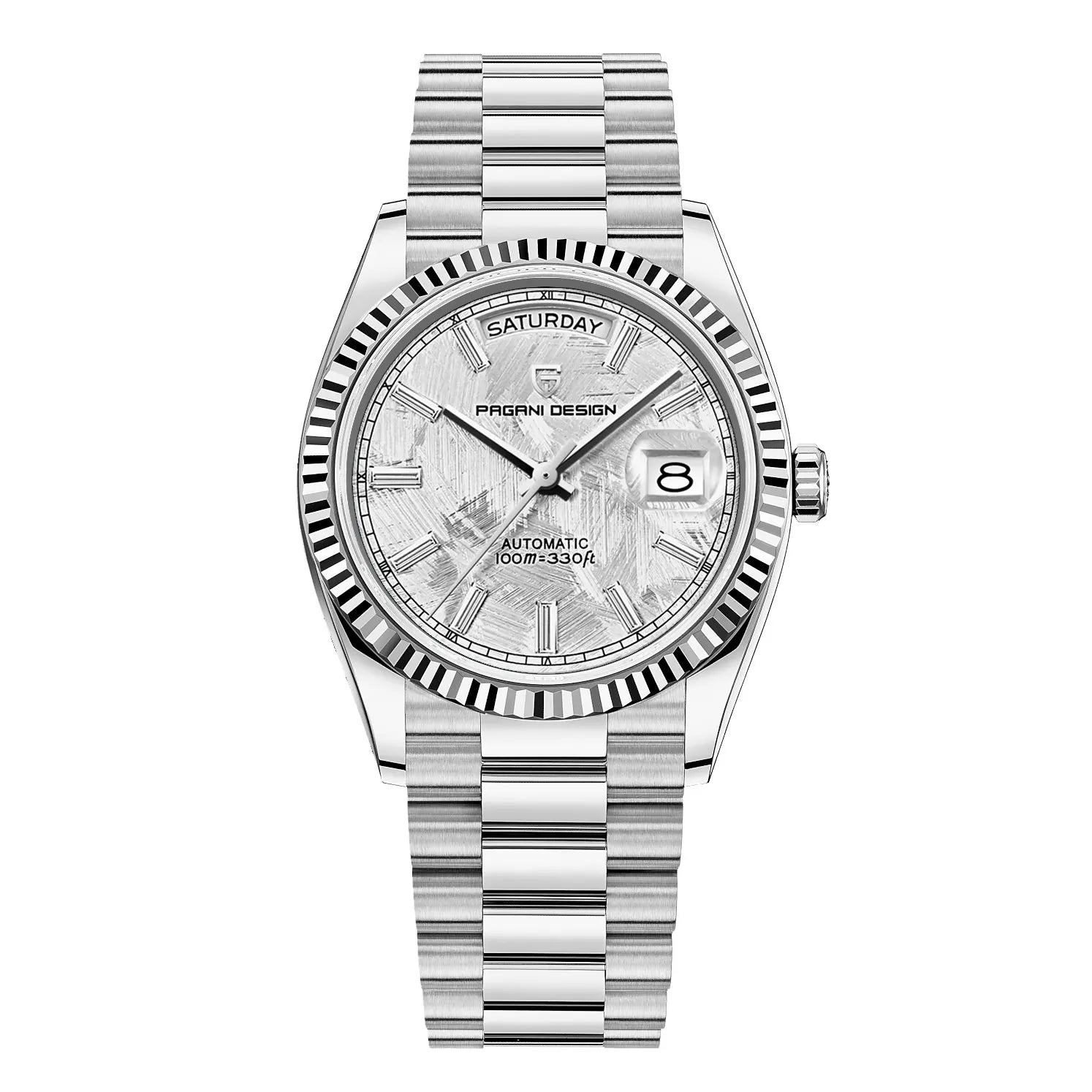 Klassische Analoguhr mit hochwertigem Metallarmband