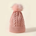 Damenstrickmütze mit Fleecefutter und Bommel - Sauly