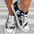 Rena - Trendige Damen-Sneaker mit floralem Denim-Muster für einen stylischen Look