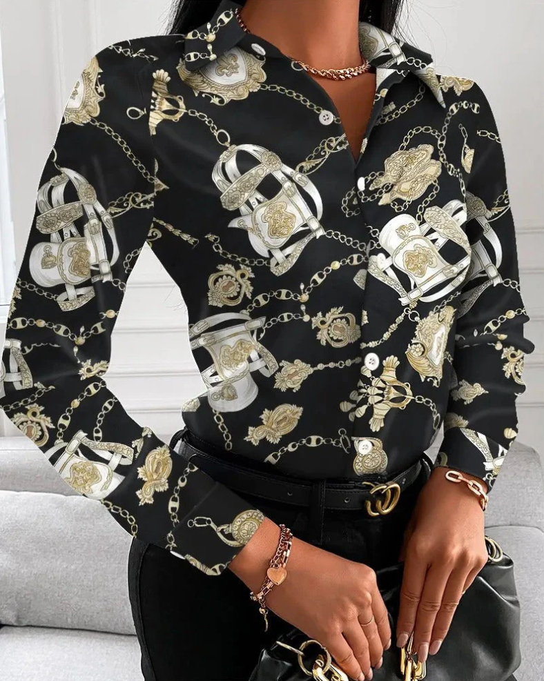 Lena Retro-Bluse Damen – Zeitlos und Elegant