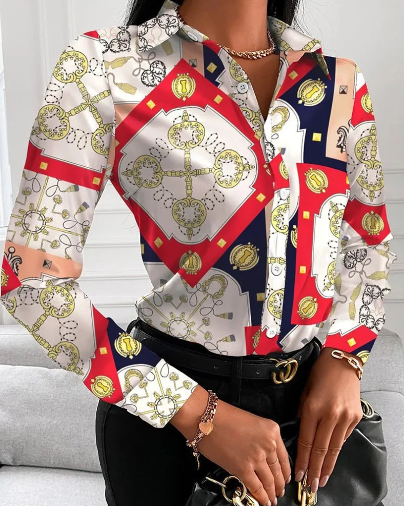 Lena Retro-Bluse Damen – Zeitlos und Elegant