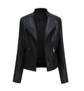 Klassische Lederjacke mit geradlinigem Design