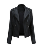 Klassische Lederjacke mit geradlinigem Design