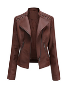 Klassische Lederjacke mit geradlinigem Design