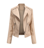 Klassische Lederjacke mit geradlinigem Design