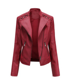 Klassische Lederjacke mit geradlinigem Design