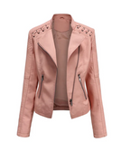 Klassische Lederjacke mit geradlinigem Design