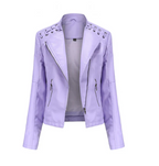 Klassische Lederjacke mit geradlinigem Design