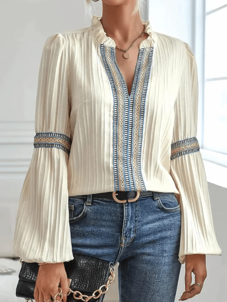 Clara Bluse Damen – Elegant mit Puffärmeln