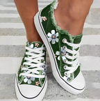 Rena - Trendige Damen-Sneaker mit floralem Denim-Muster für einen stylischen Look