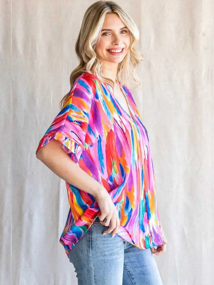 Jalys - Bunte Federbluse