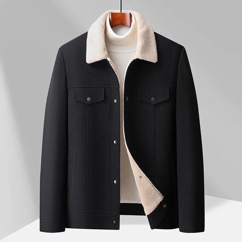 Herren-Fleece-Kragenjacke - Olivier