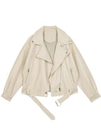 Moderne Lederjacke im Oversize-Schnitt