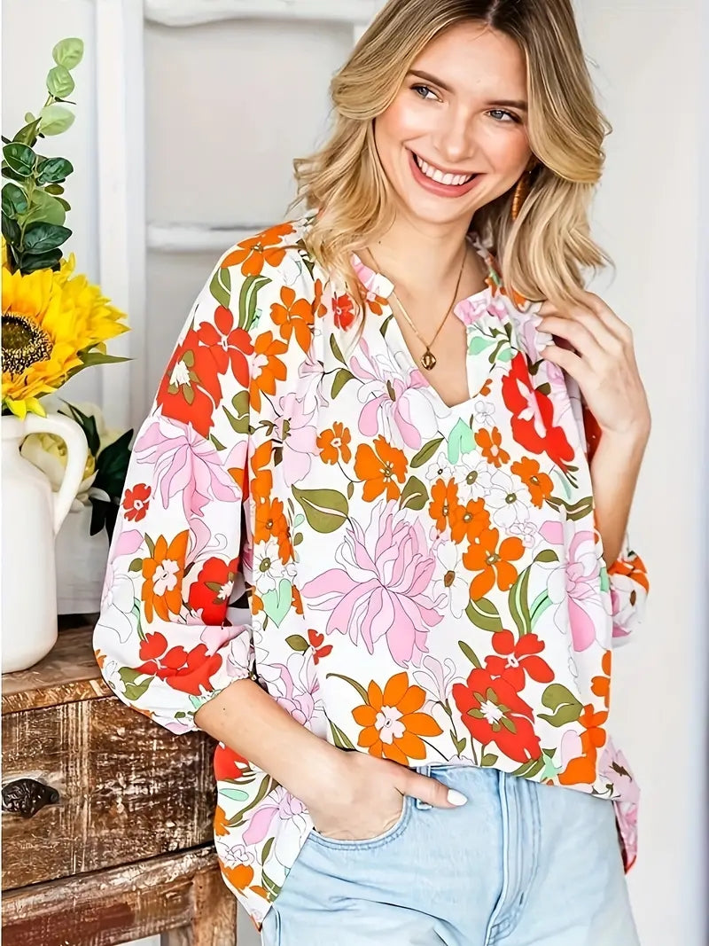 Evyla - Bluse mit Blumen