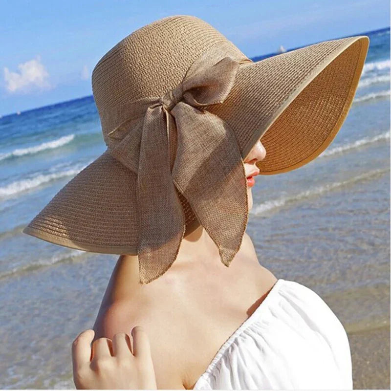 Sommer Frauen Strohhut Bowknot