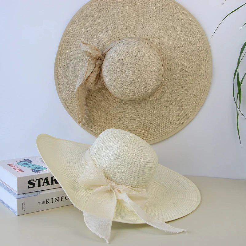 Sommer Frauen Strohhut Bowknot