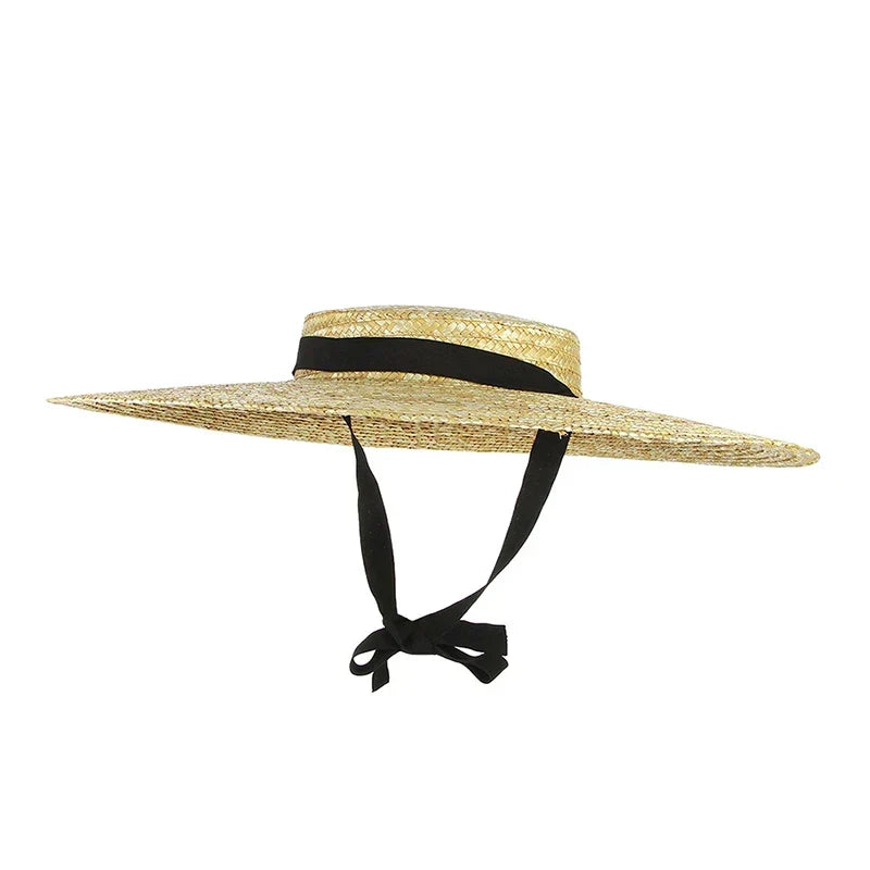 Sommer grobes Stroh flache Spitze Strohhut