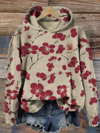 TESSA - Vintage-Kirschblüten-Kapuzenpullover mit Grafikdruck