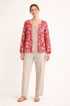 Langärmelige Bluse mit Blumendruck für Frauen - Matilde