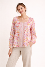 Langärmelige Bluse mit Blumendruck für Frauen - Matilde