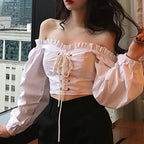 Paloma - Bluse mit Puffärmeln und Carmen-Ausschnitt