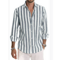 Langarmhemd mit Streifen – Button-Down-Kragen