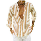 Langarmhemd mit Streifen – Button-Down-Kragen