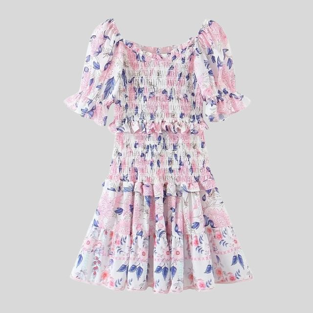 Madeline - Blumenkleid mit Puffärmeln